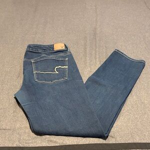 American Eagle Outfitters Dark Blue Skinny Jeans Size 14 x-long